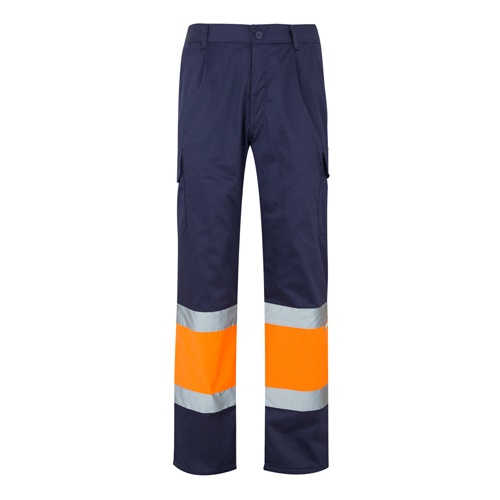VL ATHENA. Calças bicolor em sarja (210g/m²), forradas, multibolsos, em algodão (20%) e poliéster (80%)