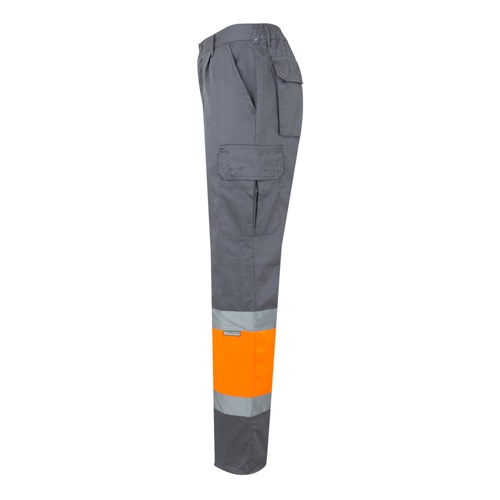 VL ATHENA. Calças bicolor em sarja (210g/m²), forradas, multibolsos, em algodão (20%) e poliéster (80%)