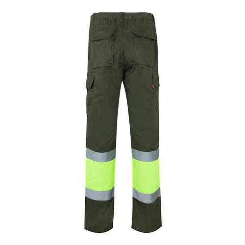 VL ATHENA. Calças bicolor em sarja (210g/m²), forradas, multibolsos, em algodão (20%) e poliéster (80%)