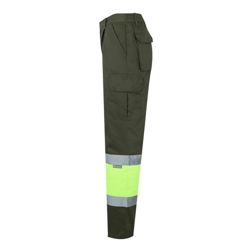 VL ATHENA. Calças bicolor em sarja (210g/m²), forradas, multibolsos, em algodão (20%) e poliéster (80%)