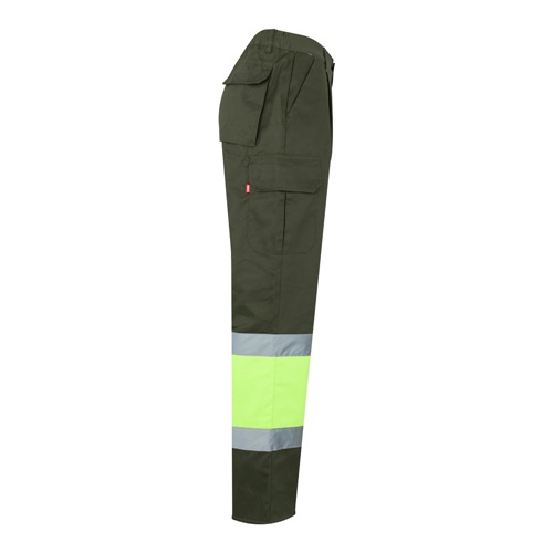 VL ATHENA. Calças bicolor em sarja (210g/m²), forradas, multibolsos, em algodão (20%) e poliéster (80%)