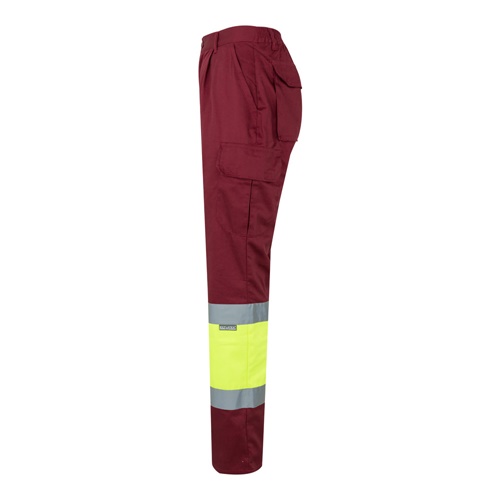 VL ATHENA. Calças bicolor em sarja (210g/m²), forradas, multibolsos, em algodão (20%) e poliéster (80%)