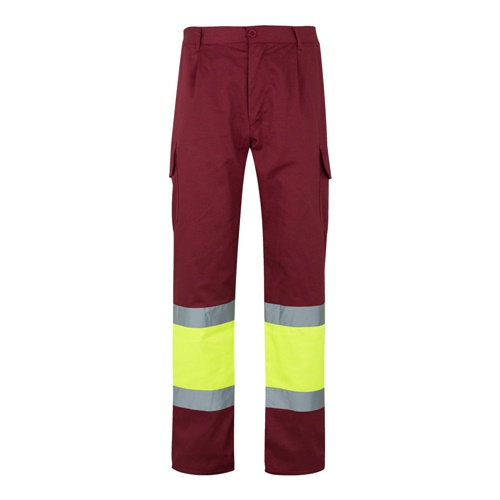 VL ATHENA. Calças bicolor em sarja (210g/m²), forradas, multibolsos, em algodão (20%) e poliéster (80%)