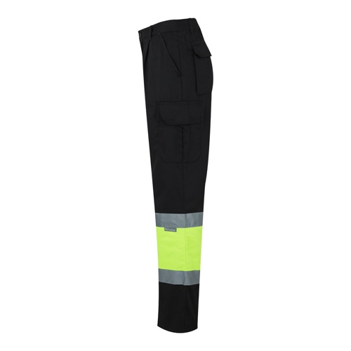 VL POSEIDON. Calças bicolor em sarja multibolsos (210g/m²), em algodão (20%) e poliéster (80%)