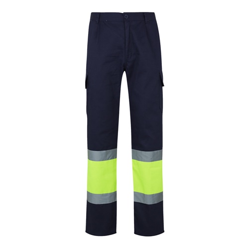 VL POSEIDON. Calças bicolor em sarja multibolsos (210g/m²), em algodão (20%) e poliéster (80%)