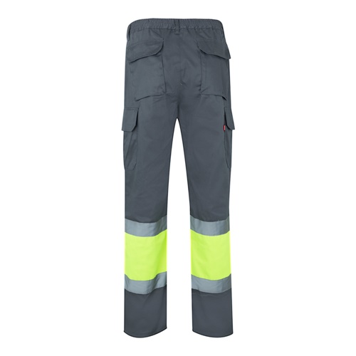 VL POSEIDON. Calças bicolor em sarja multibolsos (210g/m²), em algodão (20%) e poliéster (80%)
