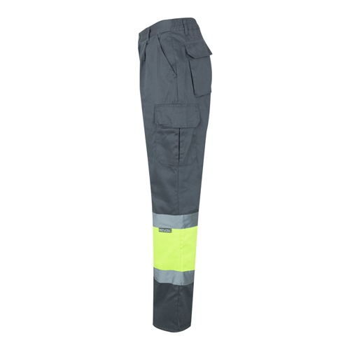 VL POSEIDON. Calças bicolor em sarja multibolsos (210g/m²), em algodão (20%) e poliéster (80%)