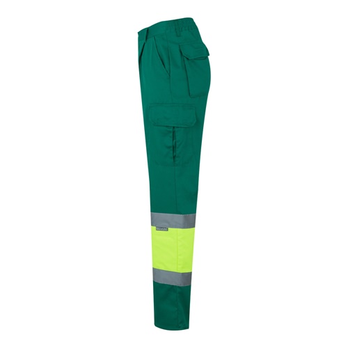 VL POSEIDON. Calças bicolor em sarja multibolsos (210g/m²), em algodão (20%) e poliéster (80%)