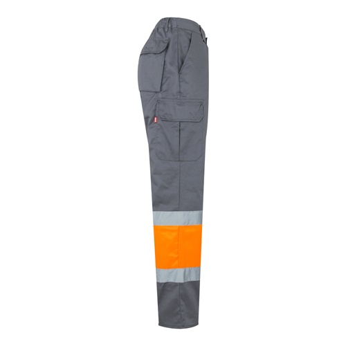 VL POSEIDON. Calças bicolor em sarja multibolsos (210g/m²), em algodão (20%) e poliéster (80%)