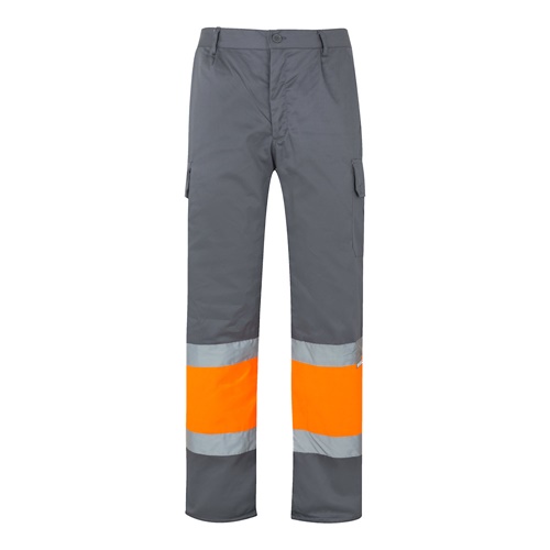 VL POSEIDON. Calças bicolor em sarja multibolsos (210g/m²), em algodão (20%) e poliéster (80%)