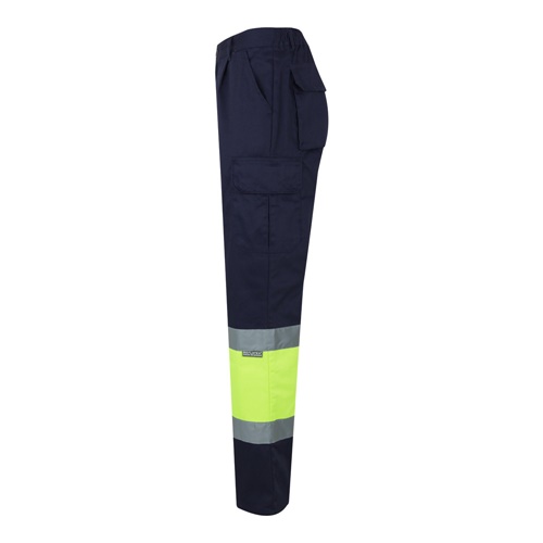 VL POSEIDON LARGE. Calças bicolor em sarja multibolsos (210g/m²), em algodão (20%) e poliéster (80%)