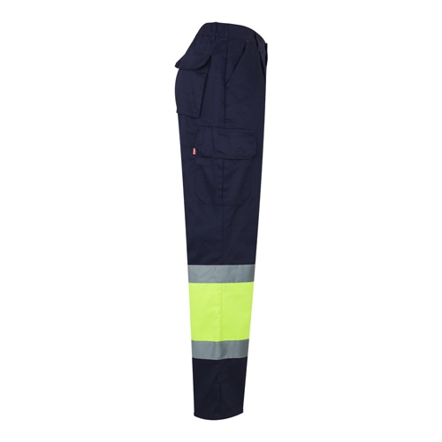 VL POSEIDON LARGE. Calças bicolor em sarja multibolsos (210g/m²), em algodão (20%) e poliéster (80%)