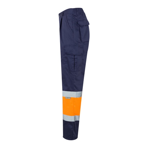 VL POSEIDON LARGE. Calças bicolor em sarja multibolsos (210g/m²), em algodão (20%) e poliéster (80%)