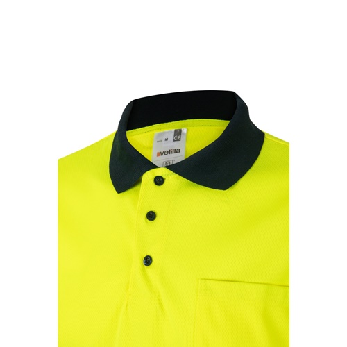 VL CUPID. Polo bicolor bird-eye (160g/m²) de manga curta, em poliéster (100%)