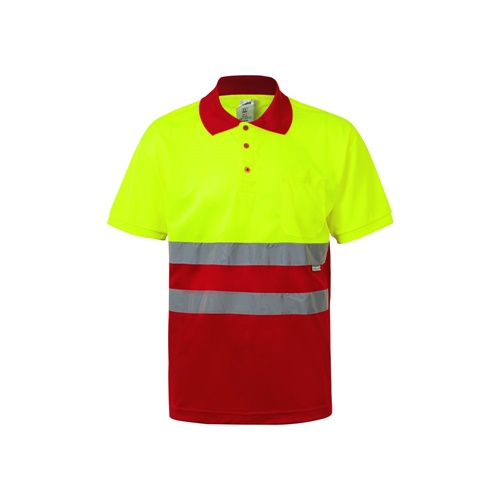 VL CUPID. Polo bicolor bird-eye (160g/m²) de manga curta, em poliéster (100%)