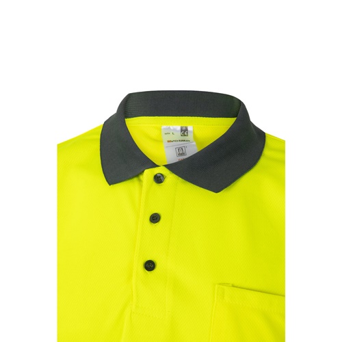 VL CUPID. Polo bicolor bird-eye (160g/m²) de manga curta, em poliéster (100%)