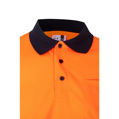 VL CUPID. Polo bicolor bird-eye (160g/m²) de manga curta, em poliéster (100%)