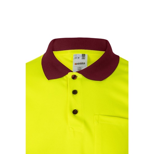 VL CUPID. Polo bicolor bird-eye (160g/m²) de manga curta, em poliéster (100%)