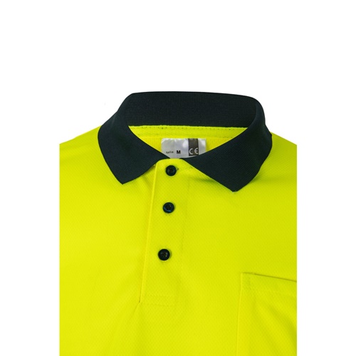 VL VULCAN LARGE. Polo bicolor bird-eye (160g/m²) de manga comprida, em poliéster (100%)