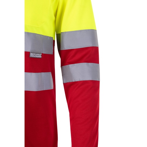 VL VULCAN LARGE. Polo bicolor bird-eye (160g/m²) de manga comprida, em poliéster (100%)