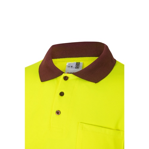 VL VULCAN LARGE. Polo bicolor bird-eye (160g/m²) de manga comprida, em poliéster (100%)
