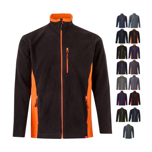VL GERAS. Casaco polar bicolor (220g/m²) em poliéster (100%)
