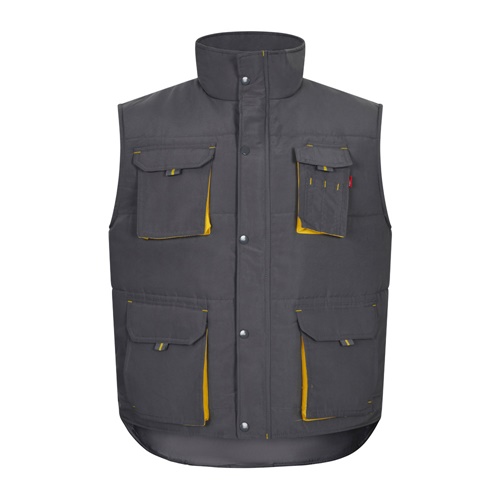 VL NERGAL. Colete acolchoado, bicolor multibolsos (120g/m²), em poliéster (100%)