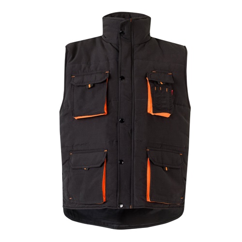 VL NERGAL. Colete acolchoado, bicolor multibolsos (120g/m²), em poliéster (100%)