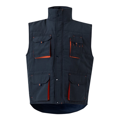 VL NERGAL. Colete acolchoado, bicolor multibolsos (120g/m²), em poliéster (100%)
