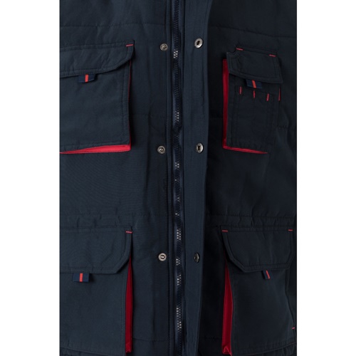 VL NERGAL. Colete acolchoado, bicolor multibolsos (120g/m²), em poliéster (100%)