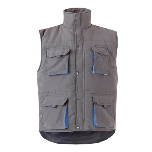 VL NERGAL. Colete acolchoado, bicolor multibolsos (120g/m²), em poliéster (100%)
