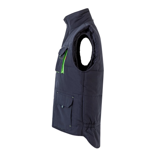 VL NERGAL. Colete acolchoado, bicolor multibolsos (120g/m²), em poliéster (100%)