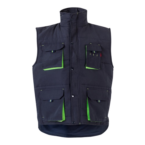 VL NERGAL. Colete acolchoado, bicolor multibolsos (120g/m²), em poliéster (100%)