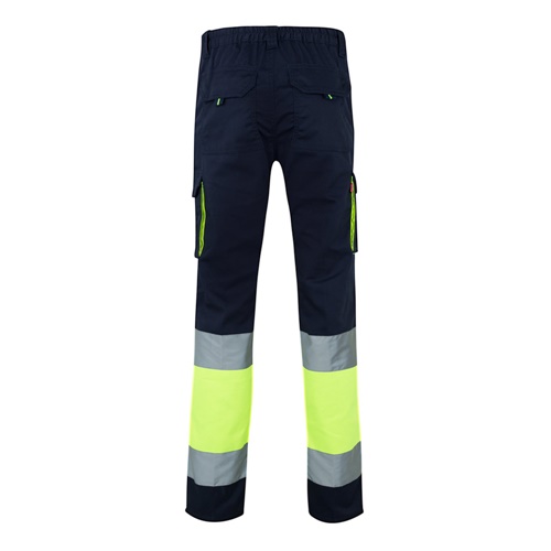 VL ZEUS. Calças stretch bicolor multibolsos (240g/m²), em algodão (46%), EME (38%) e poliéster (16%)