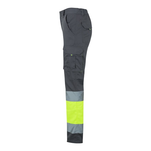 VL ZEUS. Calças stretch bicolor multibolsos (240g/m²), em algodão (46%), EME (38%) e poliéster (16%)