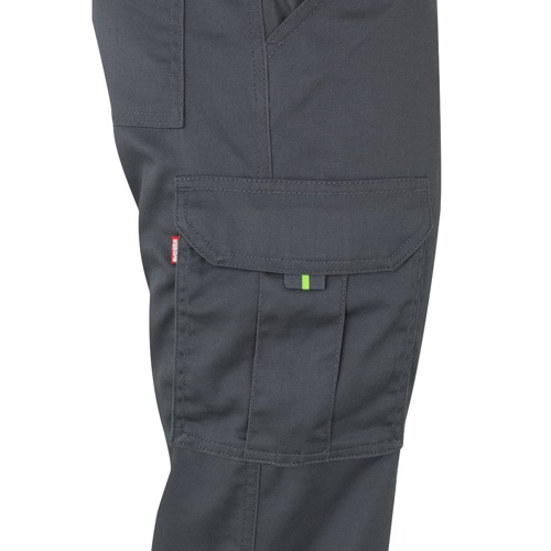 VL ZEUS. Calças stretch bicolor multibolsos (240g/m²), em algodão (46%), EME (38%) e poliéster (16%)