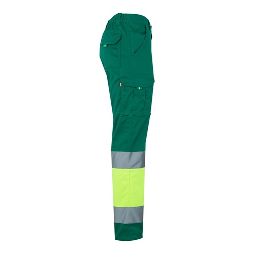 VL ZEUS. Calças stretch bicolor multibolsos (240g/m²), em algodão (46%), EME (38%) e poliéster (16%)