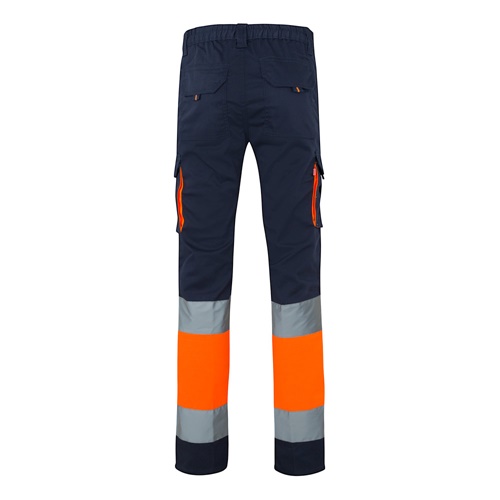 VL ZEUS. Calças stretch bicolor multibolsos (240g/m²), em algodão (46%), EME (38%) e poliéster (16%)