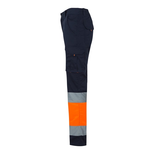 VL ZEUS. Calças stretch bicolor multibolsos (240g/m²), em algodão (46%), EME (38%) e poliéster (16%)