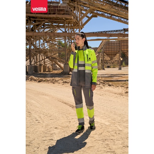 VL ZEUS. Calças stretch bicolor multibolsos (240g/m²), em algodão (46%), EME (38%) e poliéster (16%)