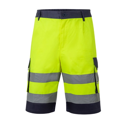 VL HADES. Bermudas bicolor multibolsos (210g/m²), em algodão (20%) e poliéster (80%)