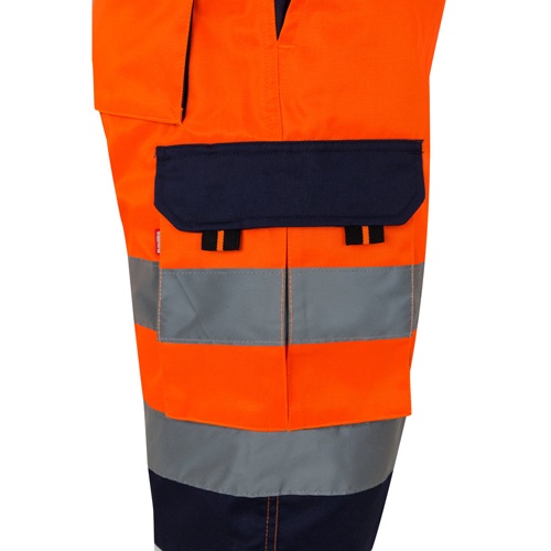 VL HADES. Bermudas bicolor multibolsos (210g/m²), em algodão (20%) e poliéster (80%)