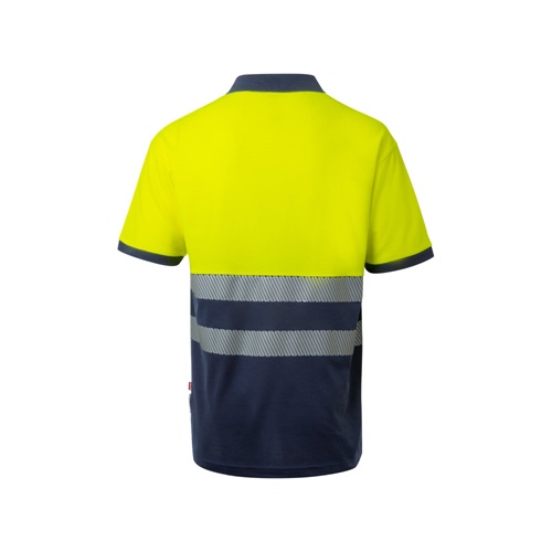 VL ACHELOUS. Polo bicolor piqué (150g/m²) de manga curta, em algodão (55%) e poliéster (45%)
