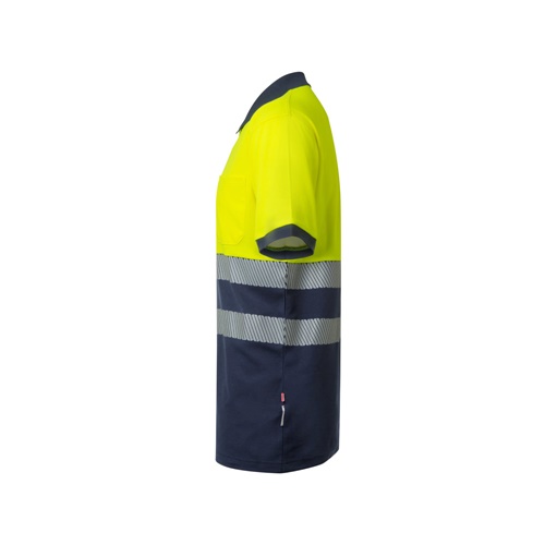VL ACHELOUS. Polo bicolor piqué (150g/m²) de manga curta, em algodão (55%) e poliéster (45%)