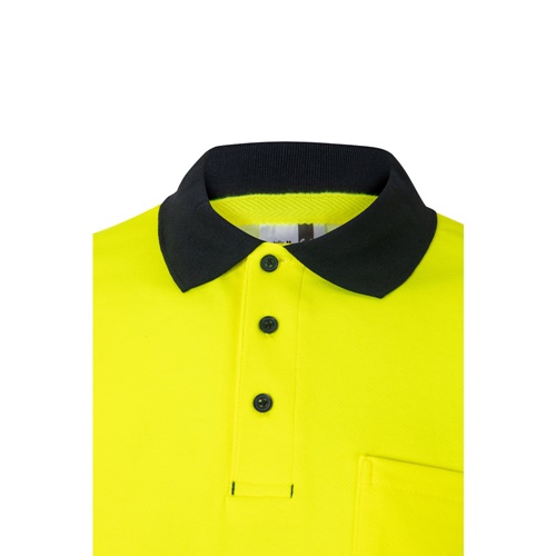 VL ACHELOUS. Polo bicolor piqué (150g/m²) de manga curta, em algodão (55%) e poliéster (45%)
