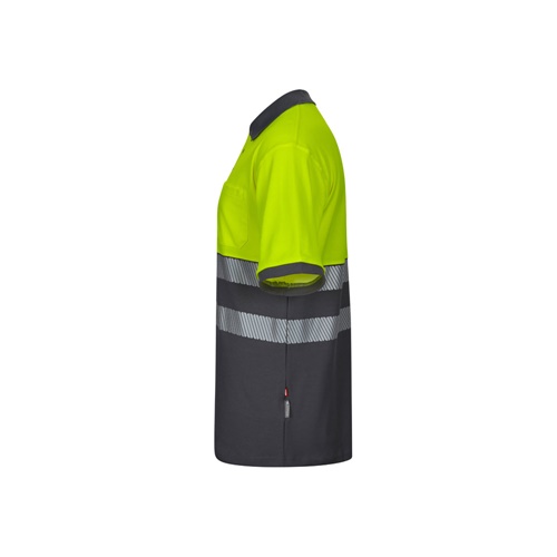VL ACHELOUS. Polo bicolor piqué (150g/m²) de manga curta, em algodão (55%) e poliéster (45%)