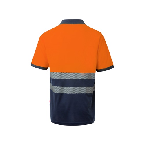 VL ACHELOUS. Polo bicolor piqué (150g/m²) de manga curta, em algodão (55%) e poliéster (45%)