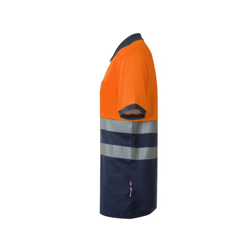VL ACHELOUS. Polo bicolor piqué (150g/m²) de manga curta, em algodão (55%) e poliéster (45%)