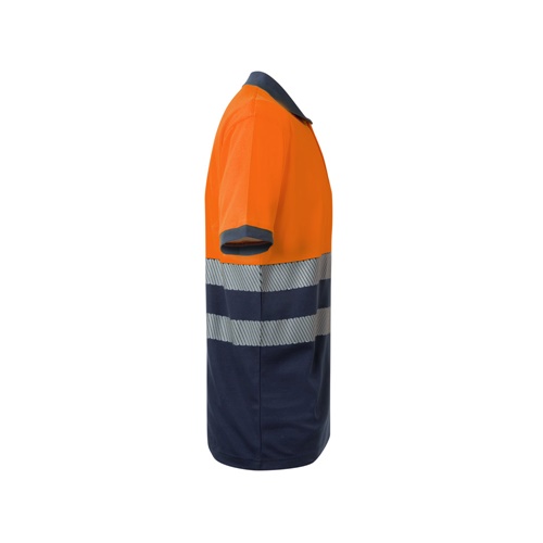 VL ACHELOUS. Polo bicolor piqué (150g/m²) de manga curta, em algodão (55%) e poliéster (45%)