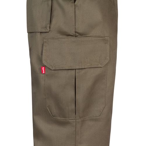 VL MABON. Calças em sarja (200g/m²) multibolsos,em algodão (35%) e poliéster (65%)